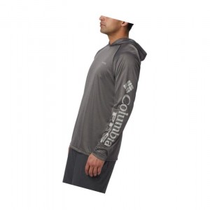 Bluza z Kapturem Columbia PFG Terminal Tackle Heather Męskie Szare | 48FUGATHS