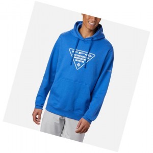 Bluza z Kapturem Columbia PFG Triangle Big Męskie Niebieskie Białe | 15ODYPECR