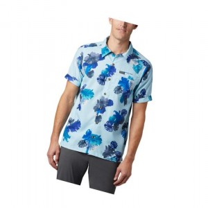 Koszule Columbia Outdoor Elements Short Sleeve Print Męskie Niebieskie | 91AVOYHFM