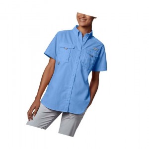 Koszule Columbia PFG Bahama Short Sleeve Damskie Białe | 81VKNWUFB
