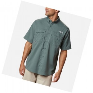 Koszule Columbia PFG Blood and Guts III Short Sleeve Woven Męskie Zielone | 89SKIDVYJ