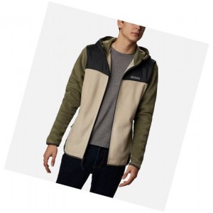 Kurtki Columbia Cottonwood Park Overlay Full Zip Fleece Męskie Szare Zielone Khaki | 94TWPQZLM